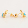9ct Gold Blue Topaz and Diamond Criss-Cross Stud Earrings - Side View
