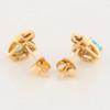 9ct Gold Blue Topaz and Diamond Criss-Cross Stud Earrings - Rear View
