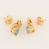 9ct Gold Blue Topaz and Diamond Criss-Cross Stud Earrings - Rear Top View