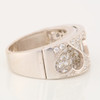 Second Hand 9ct White Gold Cubic Zirconia Open Heart Ring - Side View