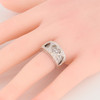 Second Hand 9ct White Gold Cubic Zirconia Open Heart Ring - Worn View