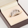 Second Hand 9ct White Gold Cubic Zirconia Open Heart Ring - In Box