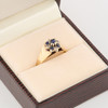 Second Hand 9ct Gold Sapphire and Diamond Cluster Ring - In Box