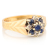 Second Hand 9ct Gold Sapphire and Diamond Cluster Ring - Main View