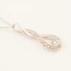 Second Hand 9ct White Gold Diamond Figure of Eight Pendant and Chain - Angled View