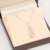 Second Hand 9ct White Gold Diamond Figure of Eight Pendant and Chain - In Box