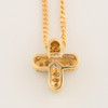 9ct Gold Diamond Curved Edge Cross Pendant with Chain - Rear View