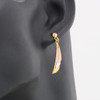 9ct 3 Colour Sail Drop Earrings - Worn View