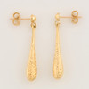 9ct Gold Diamond Cut Teardrop Earrings - Side View