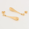 9ct Gold Diamond Cut Teardrop Earrings - Angled View