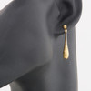 9ct Gold Diamond Cut Teardrop Earrings - Worn View