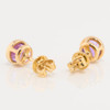 9ct Gold Amethyst Stud Earrings - Rear View