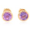 9ct Gold Amethyst Stud Earrings - Main View