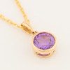 9ct Gold Single Stone Amethyst Pendant with Chain - Angle d View