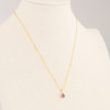 9ct Gold Single Stone Amethyst Pendant with Chain - Worn View