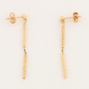 9ct Gold Double Cylinder Drop Earrings - Side View