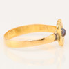Antique 18ct Gold Branded Agate Panel Ring 1896-1897 - Side View