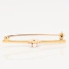 Second Hand 9ct Gold Ruby and Pearl Cluster Bar Brooch - Top View