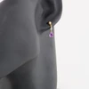 9ct Gold Amethyst and Diamond Drop Earrings - Worn View