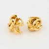 Second Hand 9ct Gold Swirl Clip On Earrings - Rear View