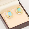 Second Hand 18ct Gold Opal and Diamond Cluster Earrings - In Box