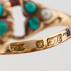 Antique 9ct Gold Turquoise and Pearl Dress Ring - Hallmark Detail