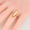 Second Hand 14ct Gold Coral Marquise Ring - Worn View