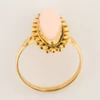 Second Hand 14ct Gold Coral Marquise Ring - Top View