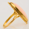 Second Hand 14ct Gold Coral Marquise Ring - Side View