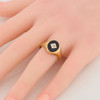 Vintage 9ct Gold Onyx and Diamond Signet Ring – Size U – 1969-1970 - Worn View