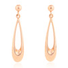 9ct Rose Gold Open Teardrop Drop Earrings - Main View