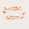 9ct Rose Gold Open Teardrop Drop Earrings - Side View