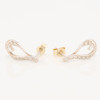 9ct White Gold Diamond Cross-Over Earrings - Front View
