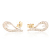 9ct White Gold Diamond Cross-Over Earrings - Main View