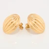 9ct Gold Ribbed Dome Earrings - Angled View