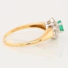 Second Hand 9ct Gold Emerald and Diamond Dress Ring - Side View