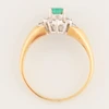 Second Hand 9ct Gold Emerald and Diamond Dress Ring - Top View