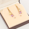 9ct Gold Amethyst Bead Drop Earrings- In Box
