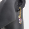 9ct Gold Amethyst Bead Drop Earrings - Worn View