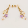 9ct Gold Amethyst Bead Drop Earrings - Top View