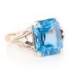 Vintage 9ct Gold London Blue Topaz Dress Ring - Main View