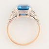 Vintage 9ct Gold London Blue Topaz Dress Ring - Top View