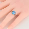 Vintage 9ct Gold London Blue Topaz Dress Ring - On Finger