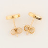 9ct Gold Flat Button Stud Earrings - Top View