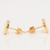 9ct Gold Flat Button Stud Earrings - Side View
