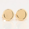 9ct Gold Flat Button Stud Earrings - Front View