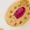 Second Hand 9ct Gold Ruby and Diamond Channel Set Cluster Earrings - Gold Stamp