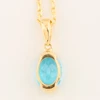 9ct Gold Blue Topaz Pendant with Chain - Rear View
