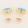 9ct Gold Blue Topaz Stud Earrings - Top View