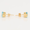 9ct Gold Blue Topaz Stud Earrings - Side View
